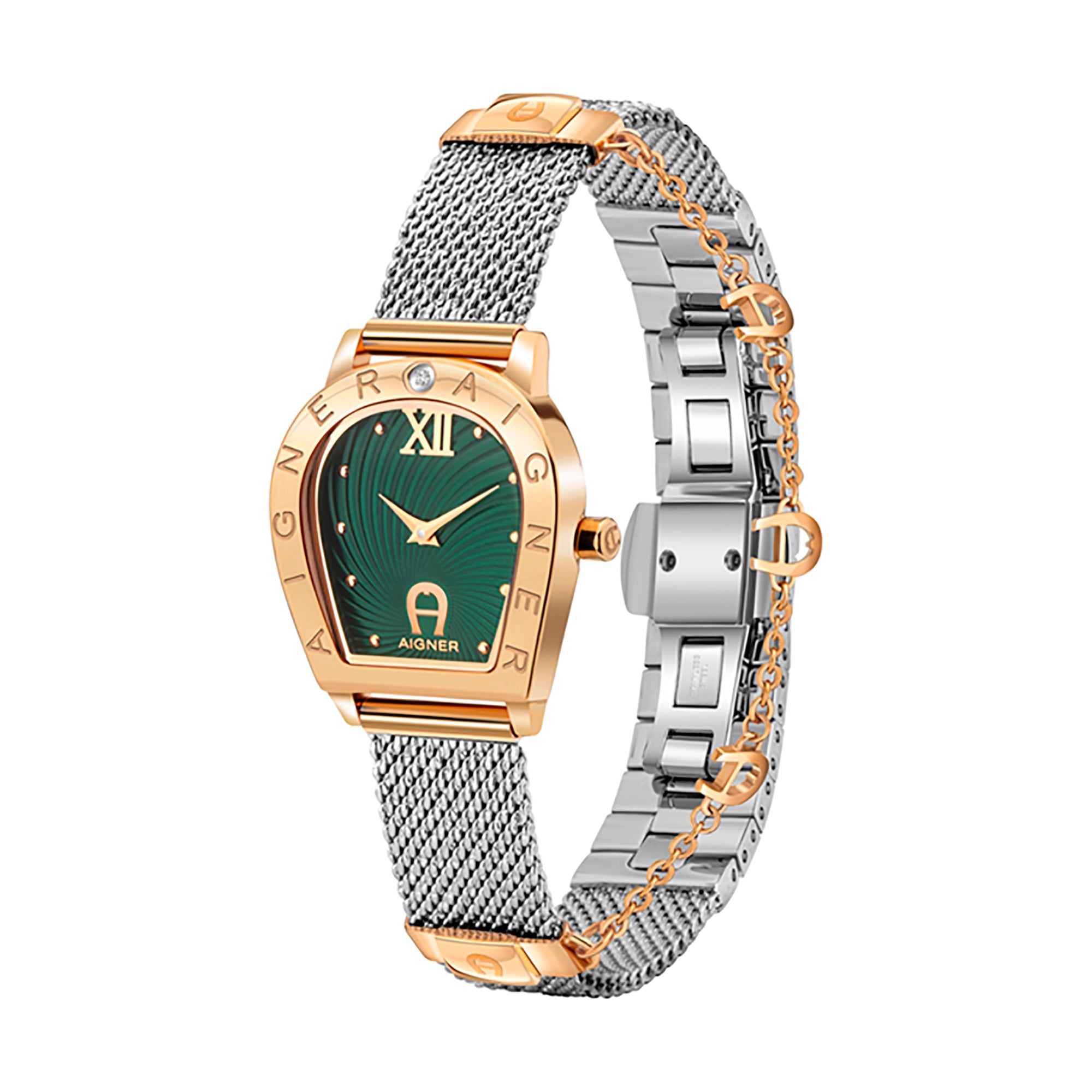 Aigner Amalfi Ladies Steel Bracelet Green Mop Dial Watch