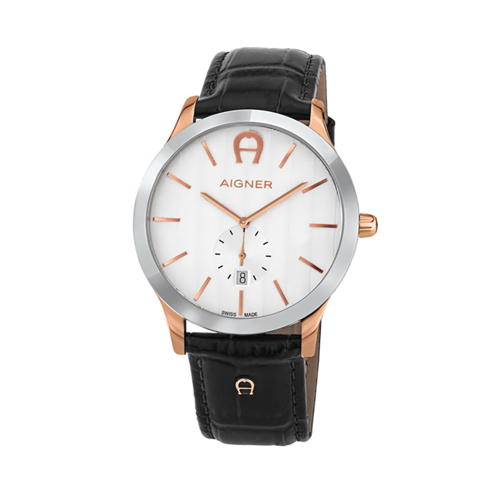 Aigner Treviso Gents Leather Silver Dial Watch | Ma44113 | The Watch House. Shop at www.watches.ae Regular price AED 2125 . Online offers available.