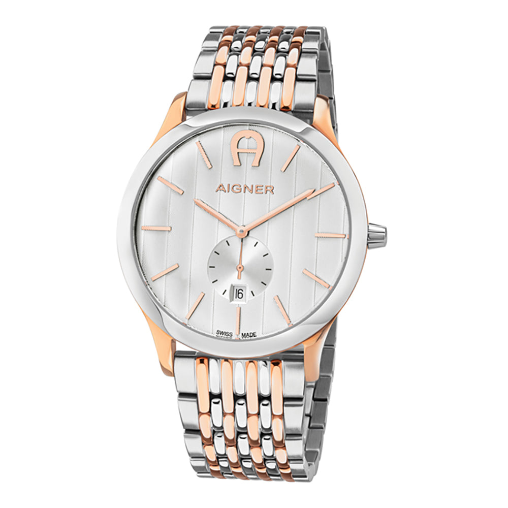 Aigner Treviso Gents Steel Bracelet Silver Dial Watch | Ma44116 | The Watch House. Shop at www.watches.ae Regular price AED 2625 . Online offers available.