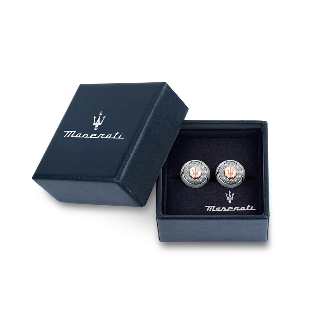 MASERATI J CUFFLINKS STEEL+IP RG