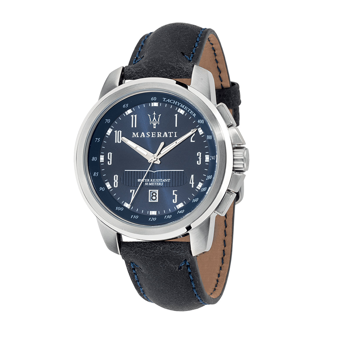 Maserati Men's Successo 44 MM Blue D Blue Strap SS