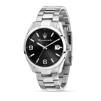 Maserati Attrazione 43MM 3H Black Dial BR SS