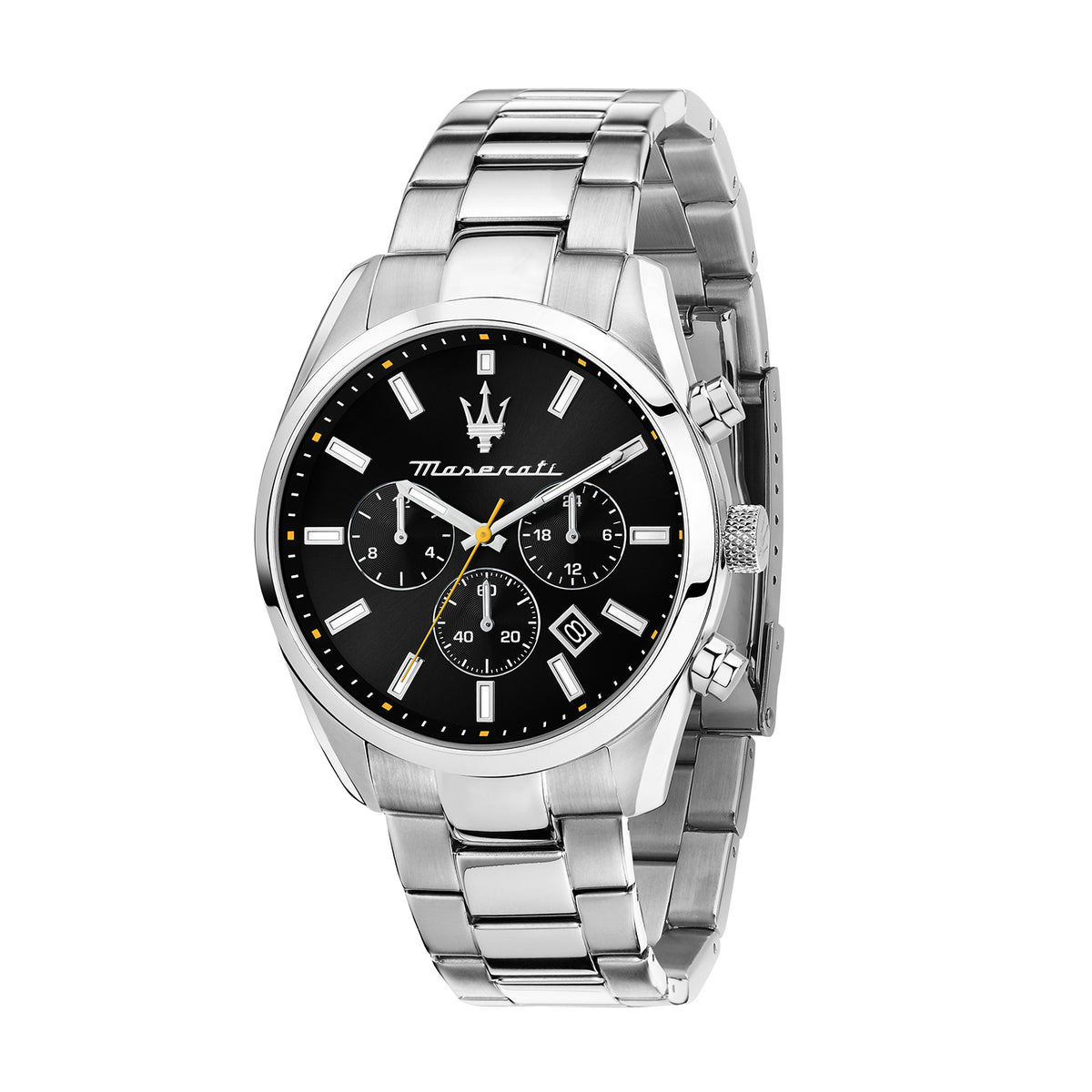 Maserati Attrazione 43MM Mult Black Dial BR SS Men's Watch