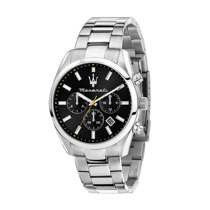 Maserati Attrazione 43MM Mult Black Dial BR SS Men's Watch