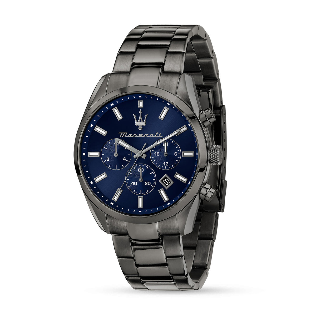Maserati Attrazione 43MM Mult Blue Dial BR Gun Men's Watch - R8853151012