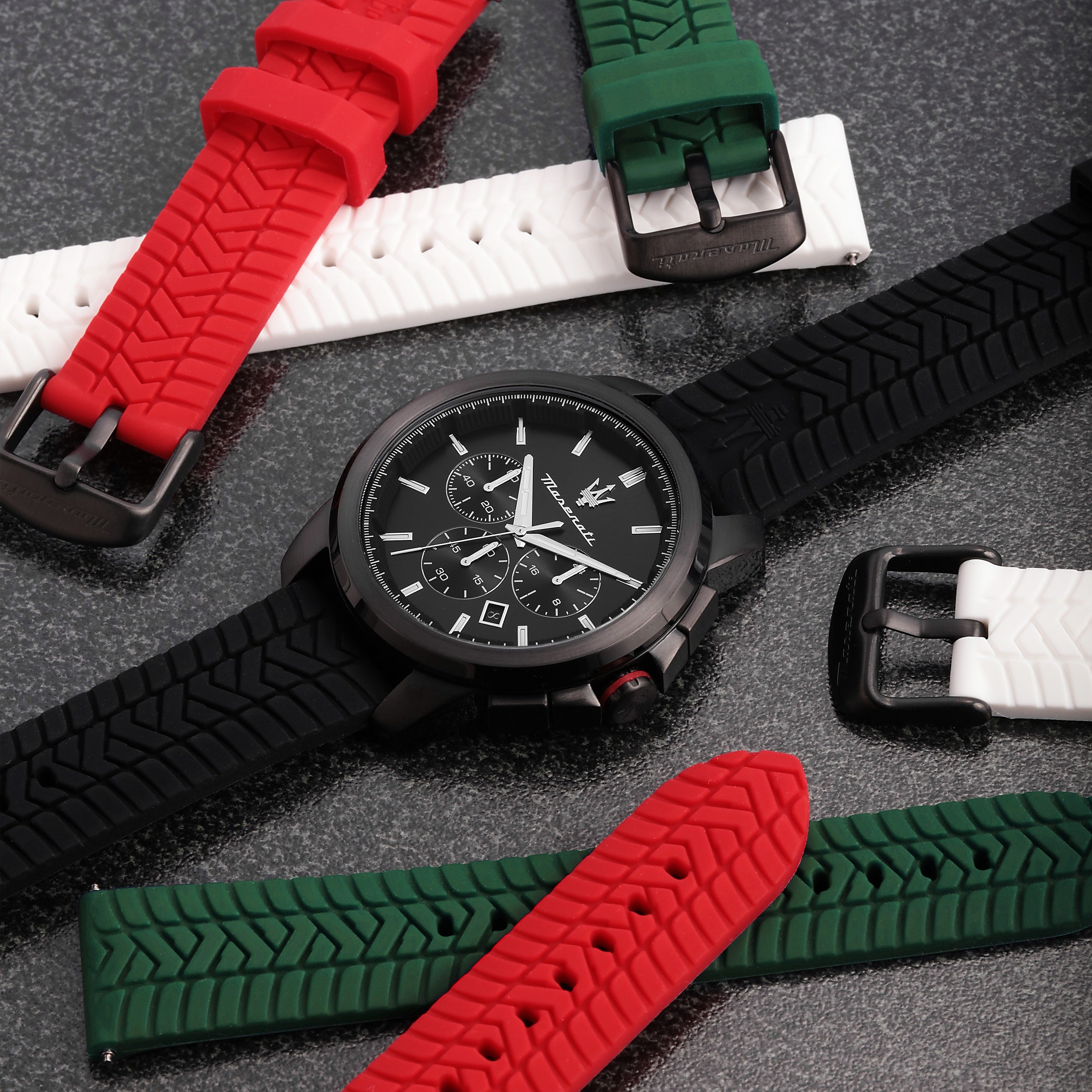 Maserati watch rubber discount strap