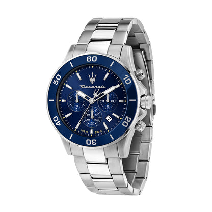 Maserati Competizione 43MM CHR Blue Dial BR SS Men's Watch - R8873600002