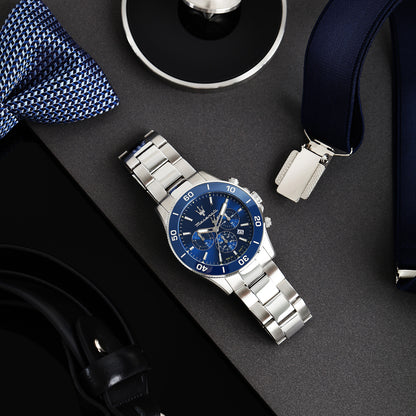 Maserati Competizione 43MM CHR Blue Dial BR SS Men's Watch - R8873600002