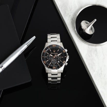 Maserati Competizione 43MM CHR Black Dial BR SS Men's Watch - R8873600003