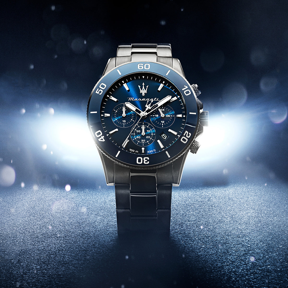 Maserati Competizione 43MM CHR Blue Dial BR D.GUN Men's Watch