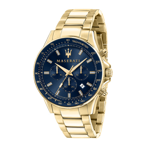 Maserati Sfida 44MM CHR Blue Dial BR YG