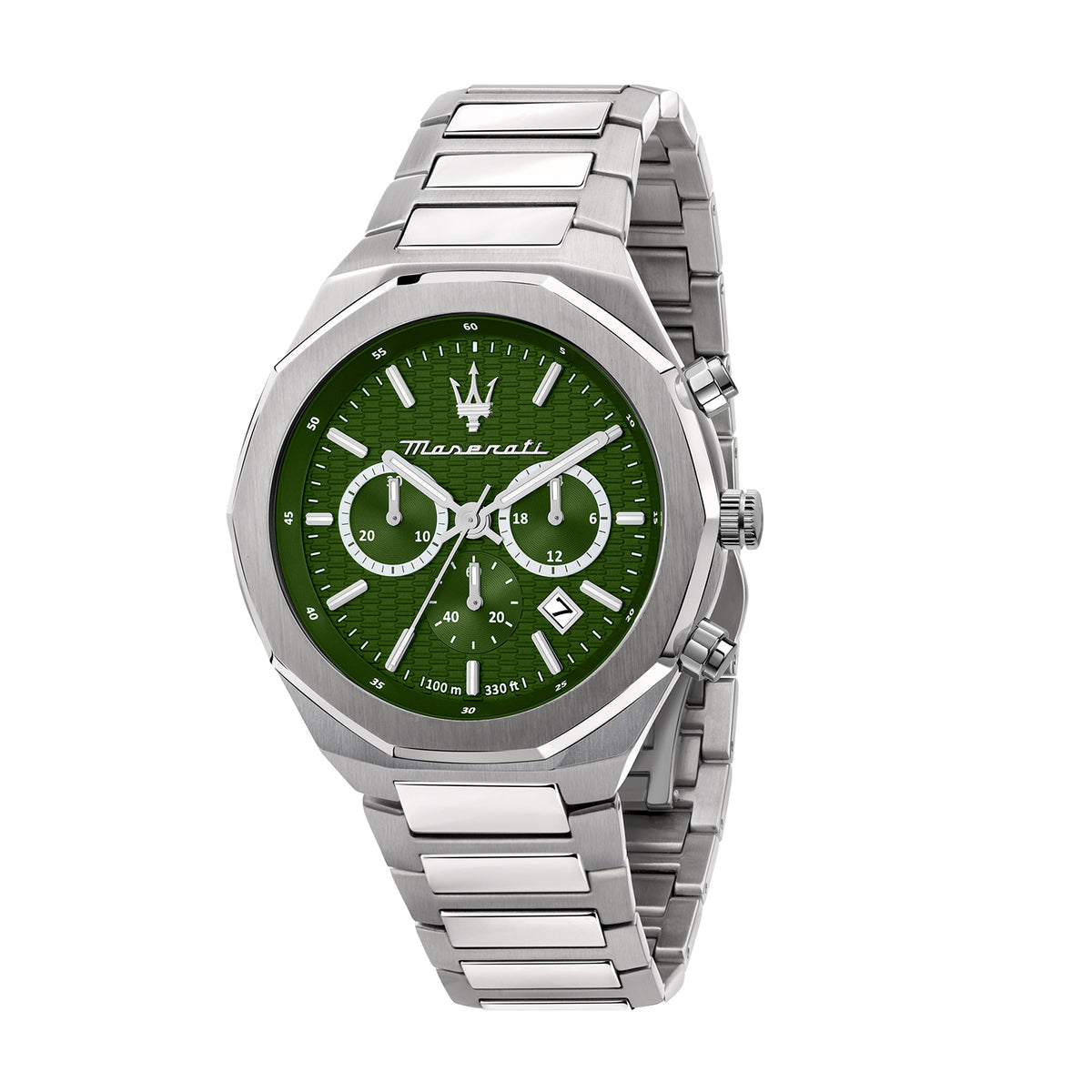 Maserati Stile 45MM CHR Green Dial BR SS Men's Watch