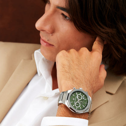 Maserati Stile 45MM CHR Green Dial BR SS Men's Watch - R8873642011