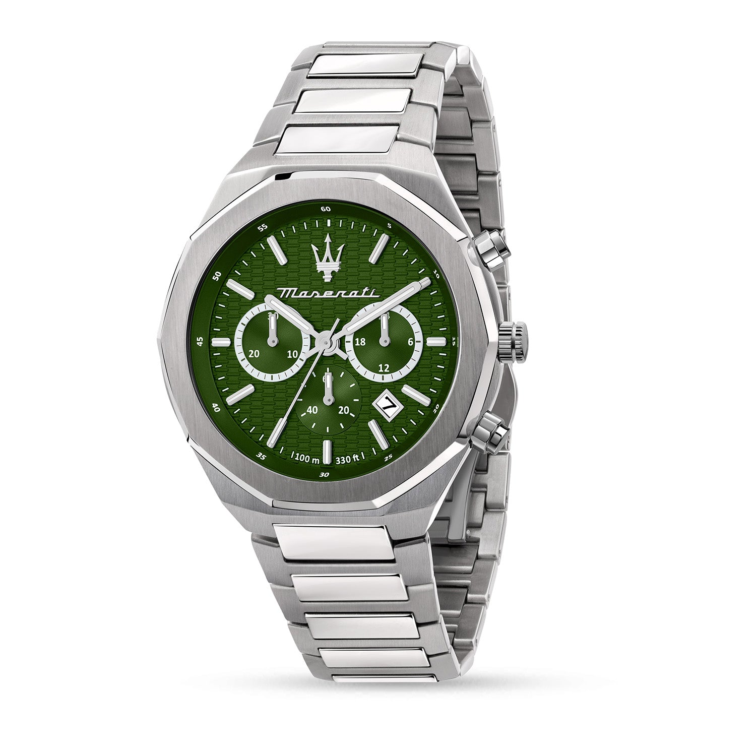 Maserati Stile 45Mm Chr Green Dial Br Ss Men's Watch – The Watch House