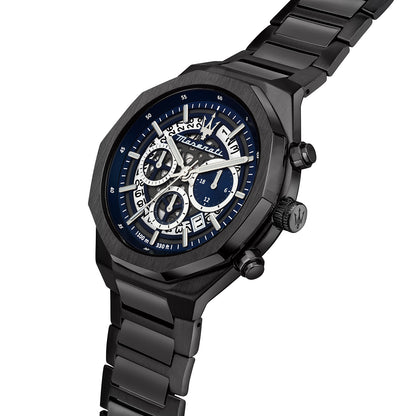 Maserati Stile 45MM CHR BLUE+D.GUN Dial BR D.GUN Men's Watch - R8873642012
