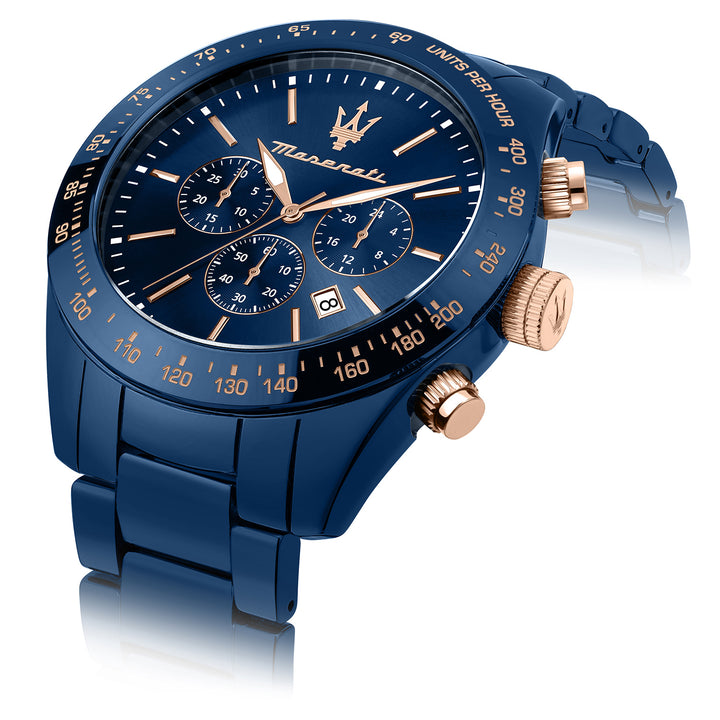 Maserati TRAGUARDO CERAMIC 45 CHR BLU DIAL BR BLU