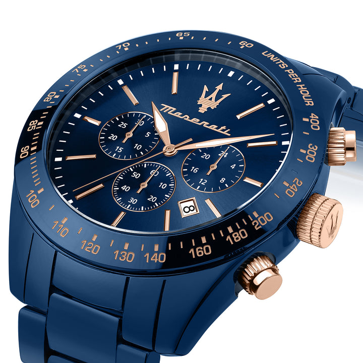 Maserati TRAGUARDO CERAMIC 45 CHR BLU DIAL BR BLU