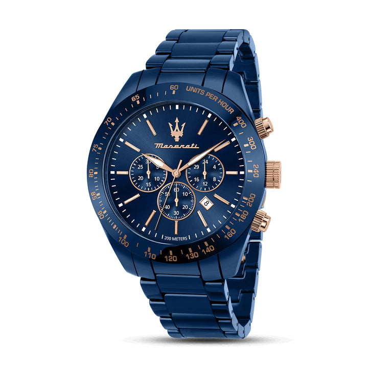 Maserati TRAGUARDO CERAMIC 45 CHR BLU DIAL BR BLU