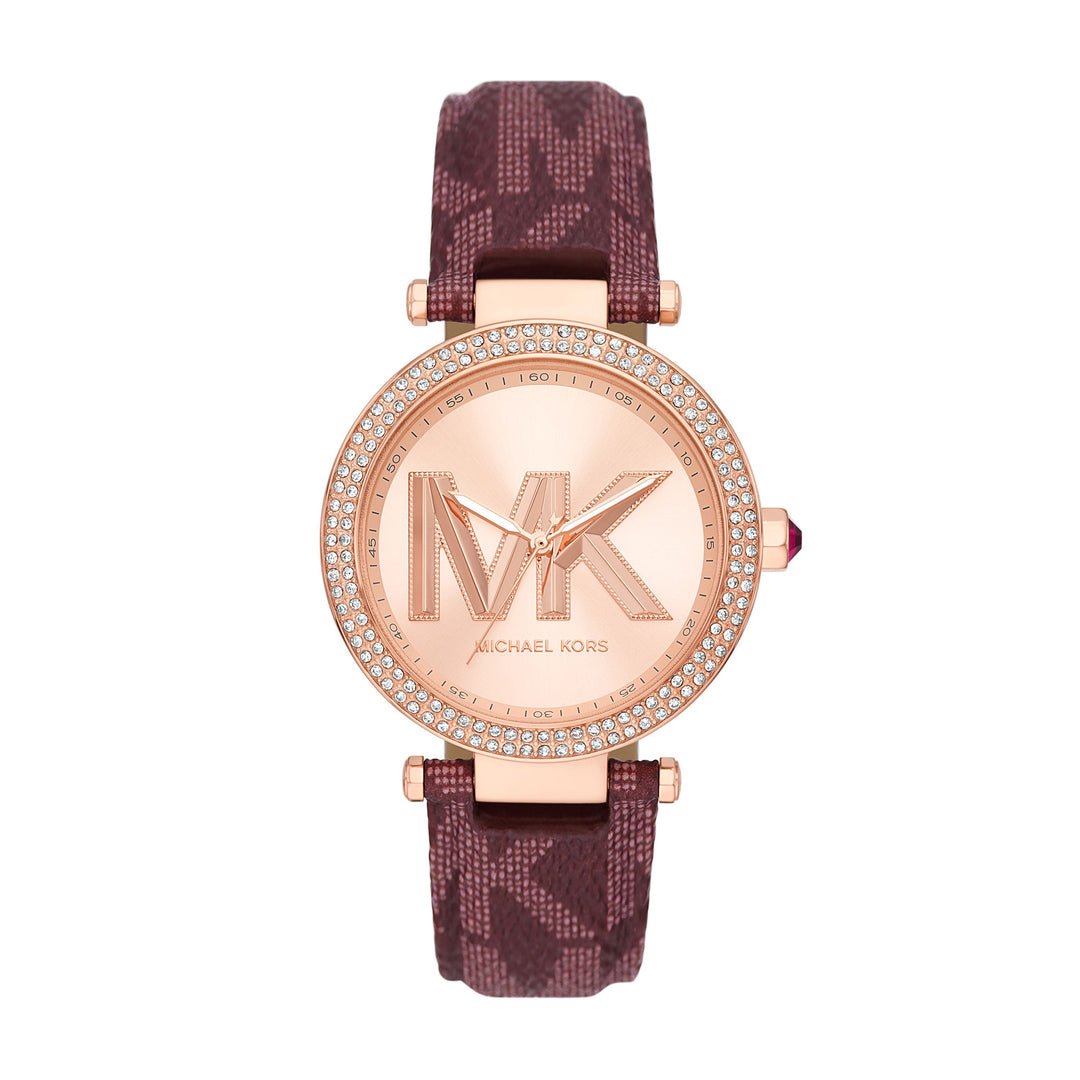 Michael Kors Parker Three-Hand Merlot Pvc Women's Watch - MK2974