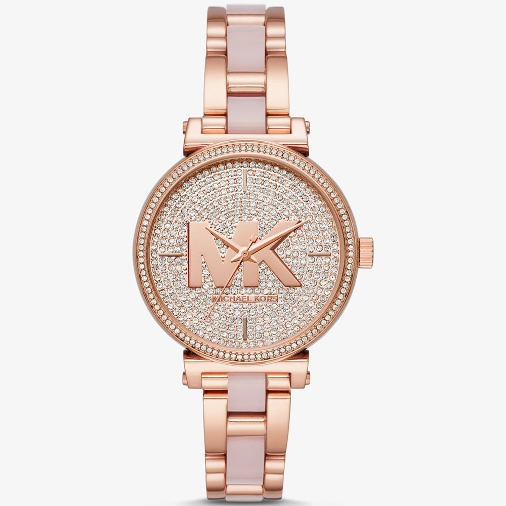 Michael Kors Sofie Three-Hand Rose Gold-Tone Stainless Steel Women's Watch