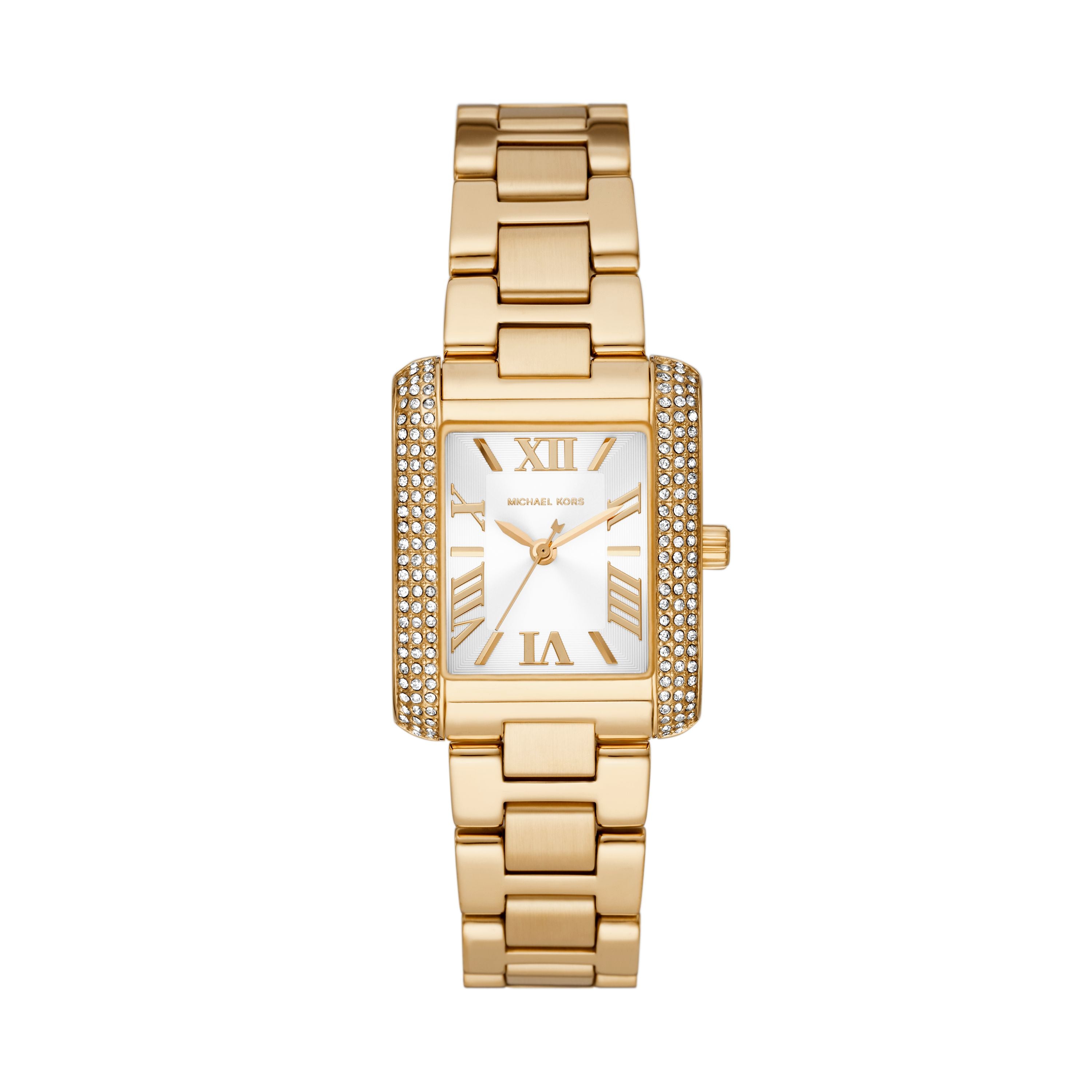 Michael Kors Emery Three-Hand Gold-Tone Stainless Steel Women's Watch ...