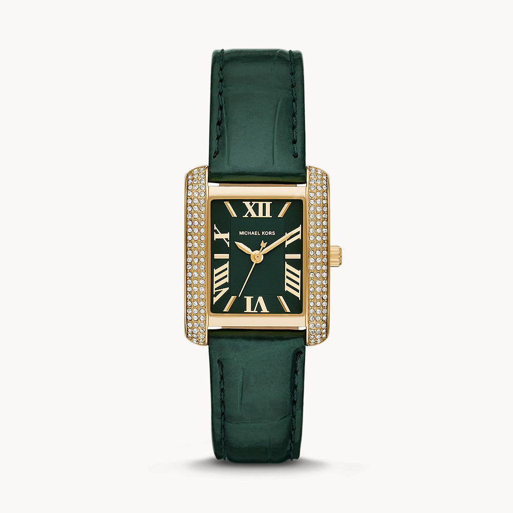 Michael Kors Emery Three-Hand Green Croco Leather Women's Watch - MK4697