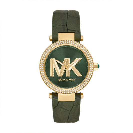 Michael Kors Parker Women's Three-Hand Green Leather Watch