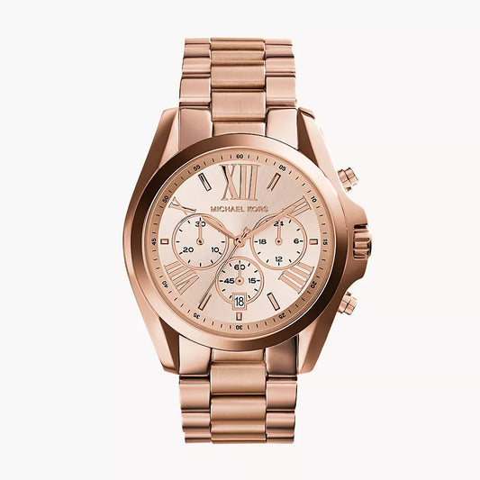 Michael Kors Bradshaw Women's Chronograph Rose Gold-Tone Stainless Steel Watch