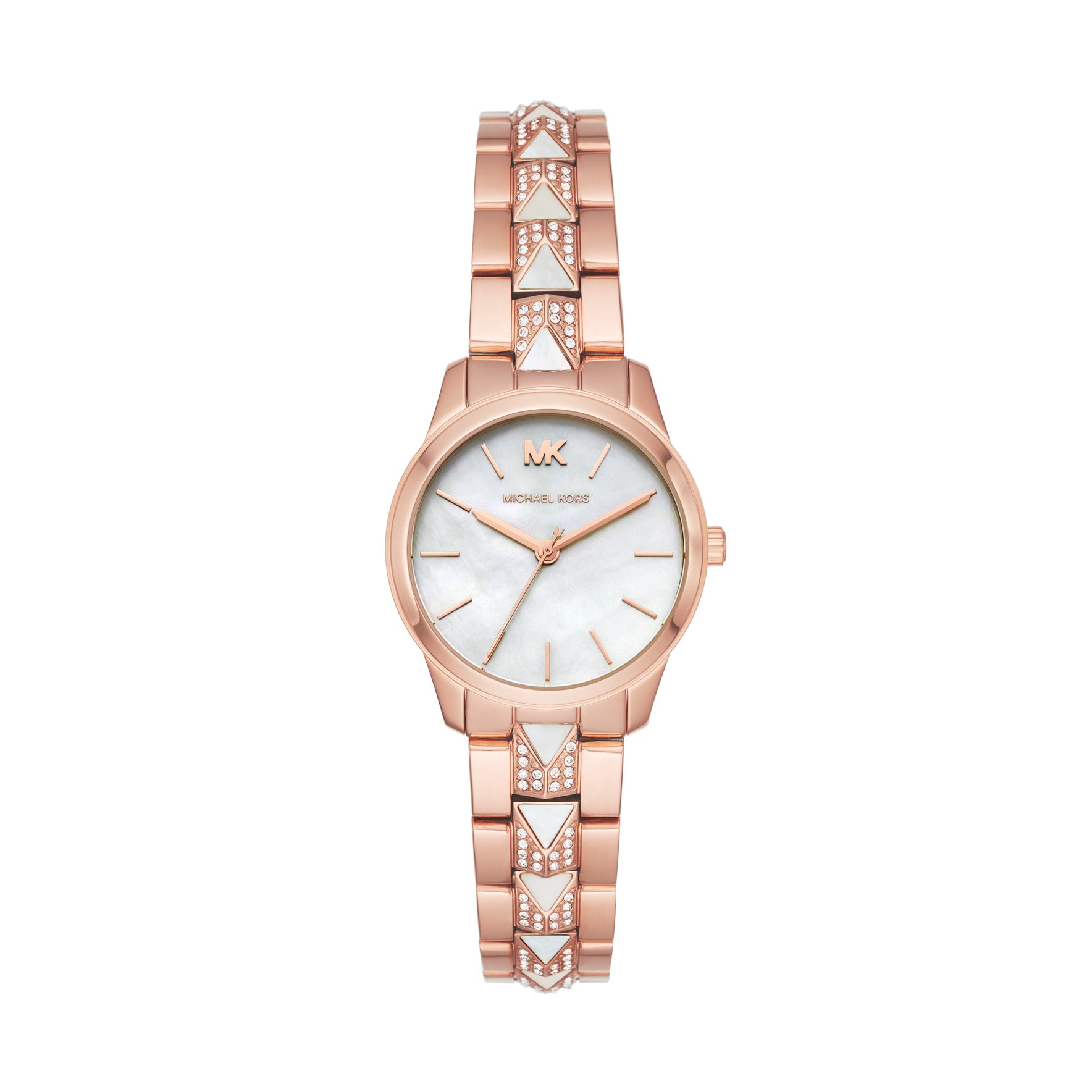 Michael Kors Mother of Pearl Analog Women's Watch Gold Plated Metal Br ...