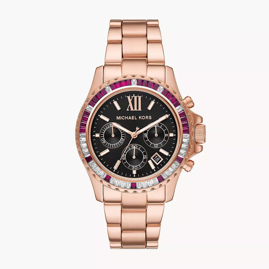 Michael Kors Everest Women's Chronograph Rose Gold-Tone Stainless Steel Watch