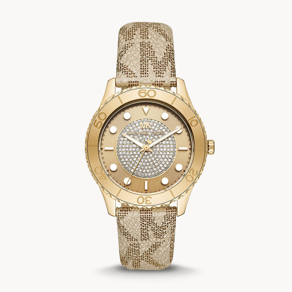 Michael Kors Runway Gold Pvc Women's Watch - MK6999