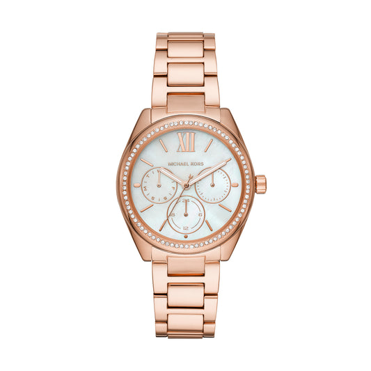 Michael Kors Janelle Multifunction Rose Gold-Tone Stainless Steel Women's Watch