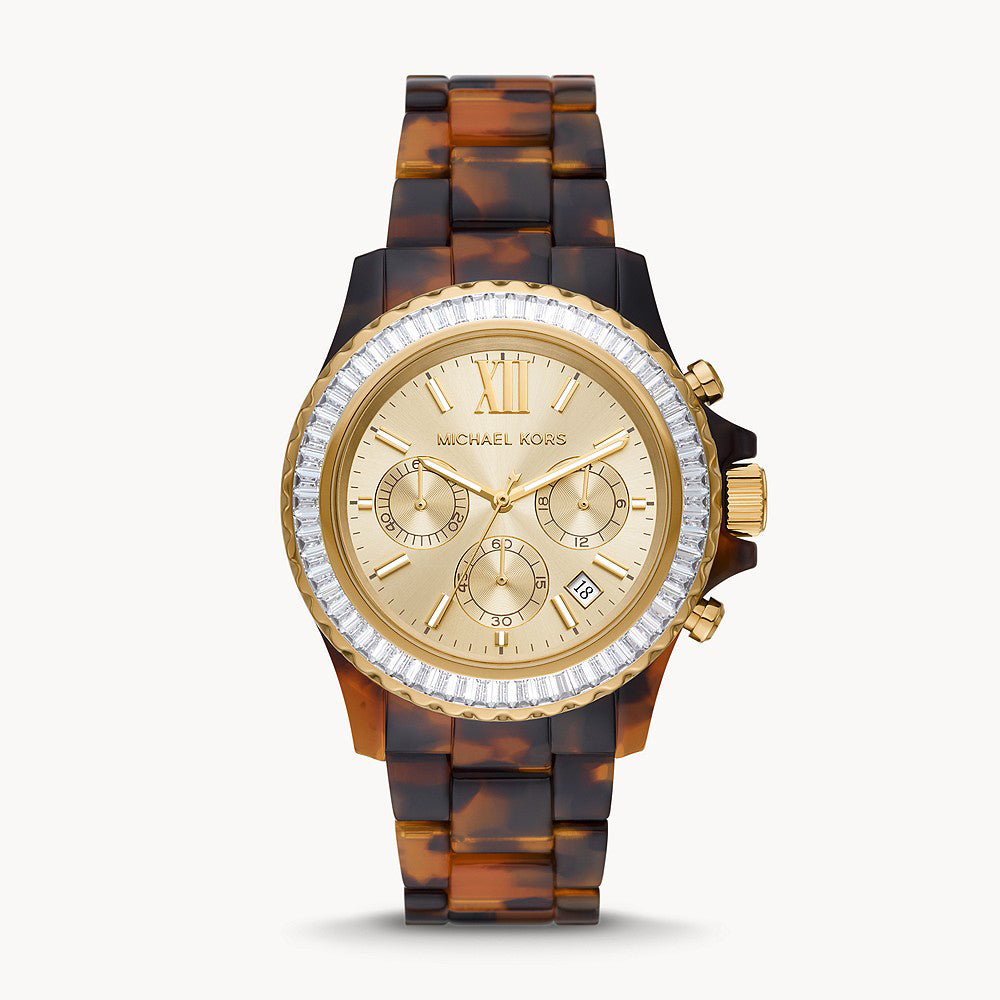 Michael Kors Everest Chronograph Tortoise Acetate Women's Watch - MK7239B