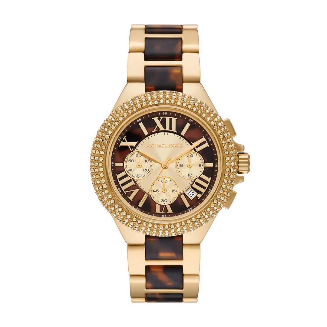 Michael Kors Camille Chronograph Gold-Tone Stainless Steel And Tortoise Acetate Women's Watch - MK7269