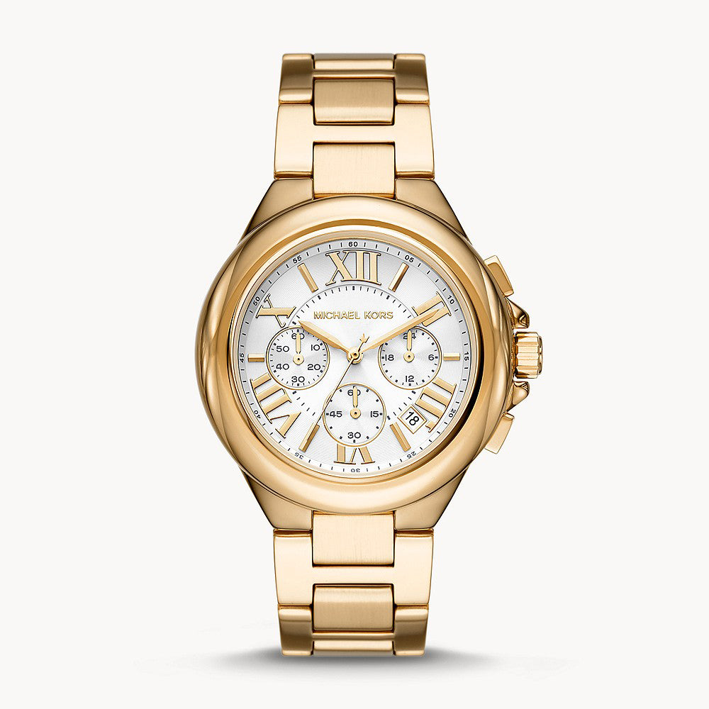 Michael Kors Camille Chronograph Gold-Tone Stainless Steel Women's Wat ...