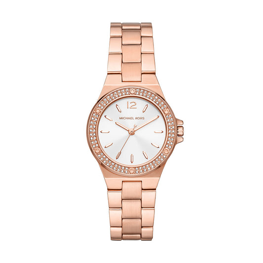 Michael Kors Mini-Lennox Three-Hand Rose Gold-Tone Stainless Steel Women's Watch