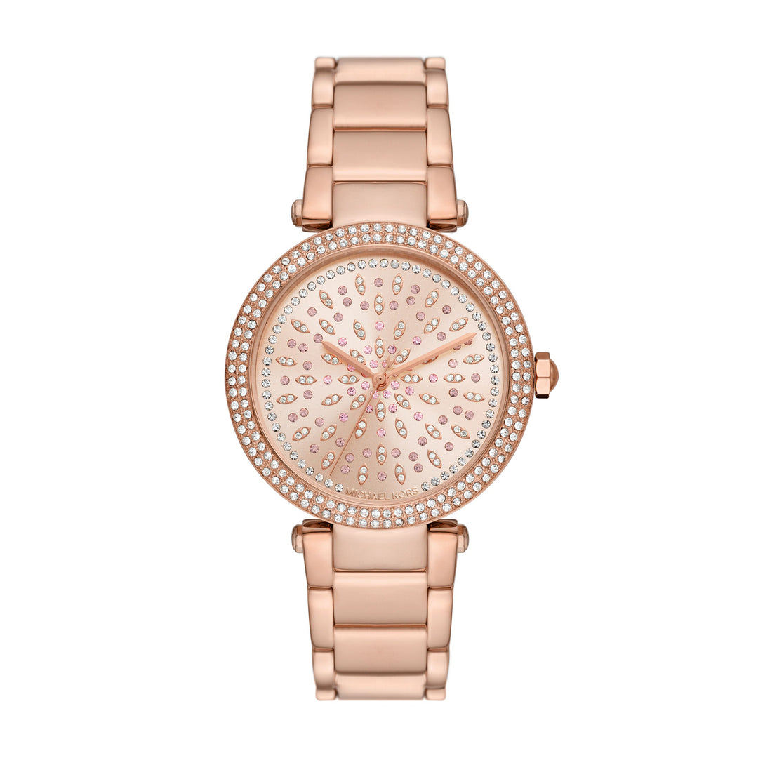 Michael Kors Parker Three-Hand Rose Gold-Tone Stainless Steel Women's Watch - MK7286