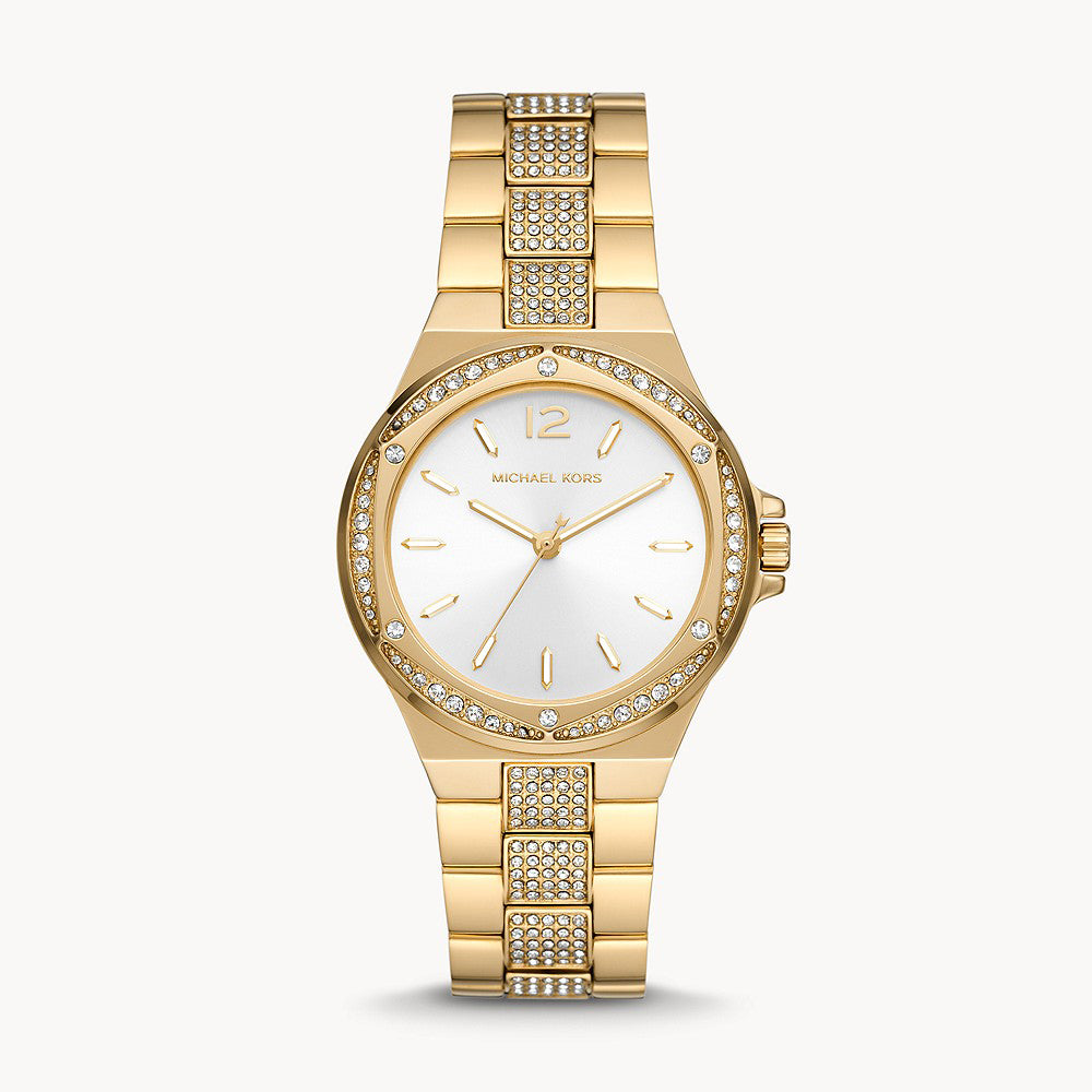 Michael Kors Lennox Three-Hand Gold-Tone Stainless Steel Women's Watch