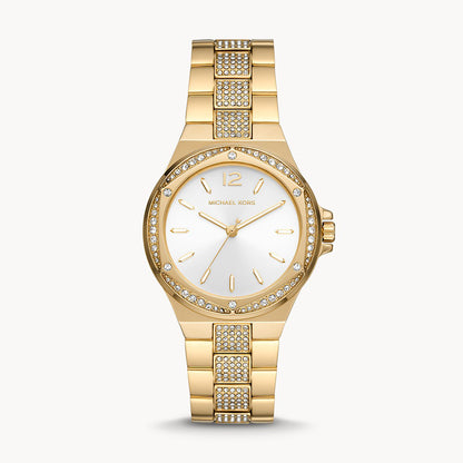Michael Kors Lennox Three-Hand Gold-Tone Stainless Steel Women's Watch