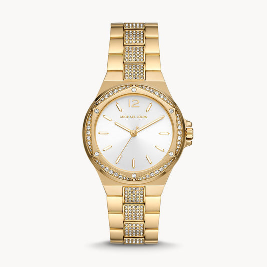 Michael Kors Lennox Three-Hand Gold-Tone Stainless Steel Women's Watch