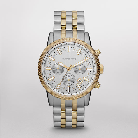 Michael Kors Hutton Chronograph Two-Tone Stainless Steel Men's Watch