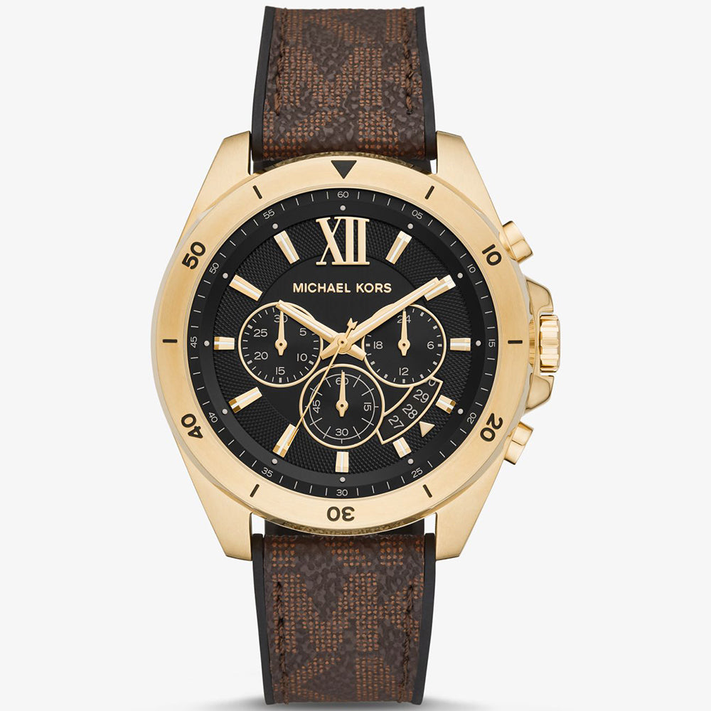 Michael Kors Brecken Chronograph Brown Leather Pvc Men's Watch - MK8849