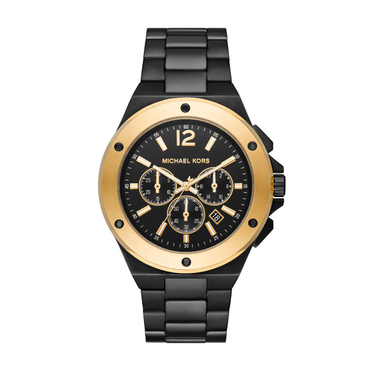 Michael Kors Lennox Chronograph Black-Tone Stainless Steel Men's Watch