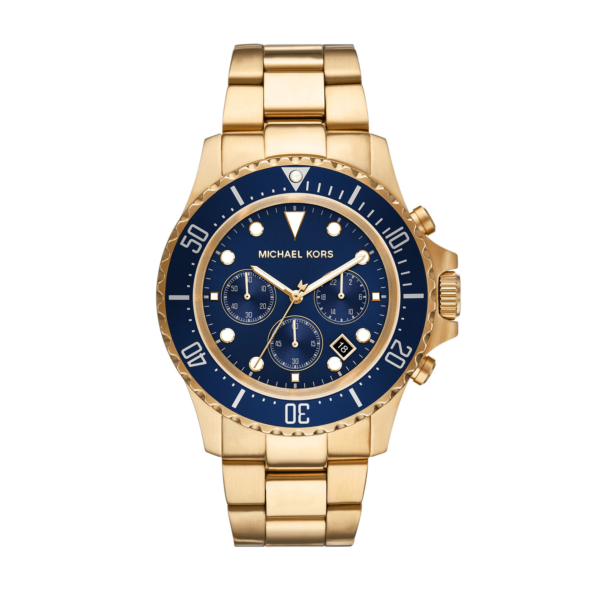 Michael kors men's online silver and gold watch