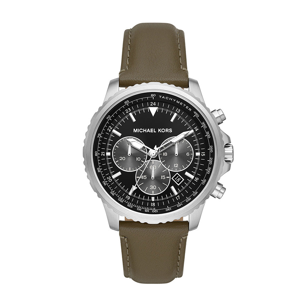 Michael Kors Cortlandt Chronograph Olive Leather Men's Watch - MK8985