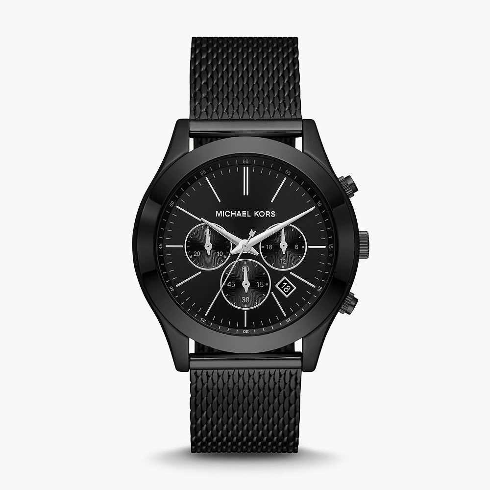 Michael Kors Slim Runway Chronograph Black Stainless Steel Mesh Men's Watch - MK9060