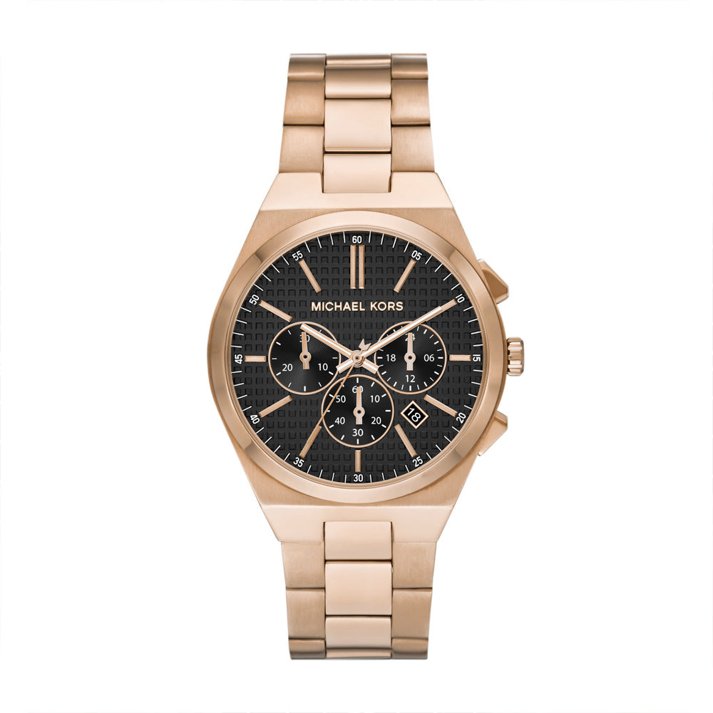 Michael Kors Lennox Men's Chronograph Beige Gold-Tone Stainless Steel Watch - MK9119