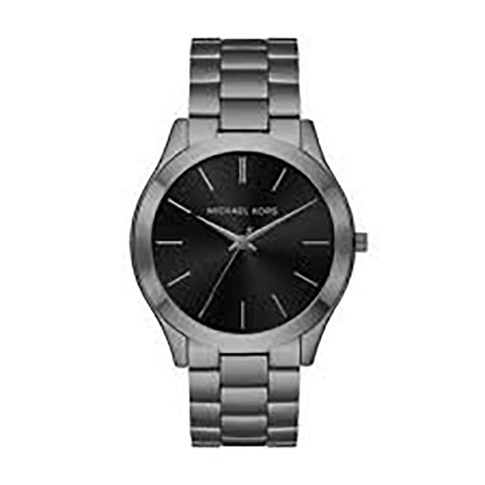 Michael Kors Slim Runway Three-Hand Gunmetal Stainless Steel Men's Watch and Wallet Gift Set - MK1044