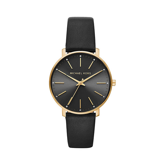 Michael Kors Analog Women's Watch Gold Plated Leather Strap