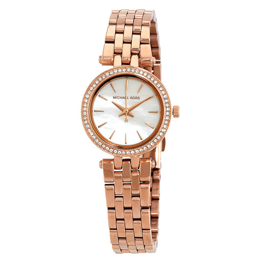 Michael Kors Mother of Pearl Analog Women's Watch Gold Plated Metal Bracelet
